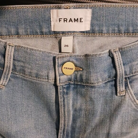 Frame Le Garcon Low-Rise Light Blue Jeans Women's Size 26 Slim Fit - Picture 9 of 12